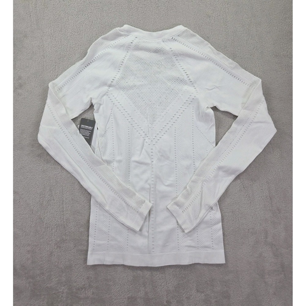New Athleta Oxygen‎ Top Womens XS Seamless Long Sleeve White - Picture 4 of 8
